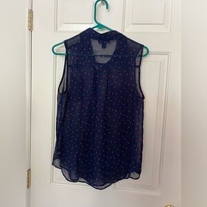 AB Studios women’s sleeveless bottom down sheer top, size medium